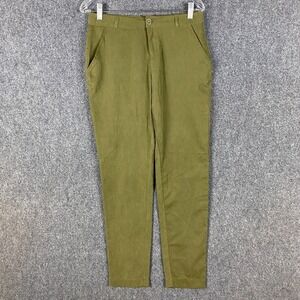 Beta House Pants Women's Size‎ 8 Chino Green Polyester Blend Mid Rise